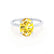 PARIS - Oval Yellow Sapphire & Diamond 950 Platinum Petite Hidden Halo