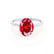 PARIS - Oval Ruby & Diamond 18k White Gold Petite Hidden Halo