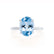 PARIS - Oval Aqua Spinel & Diamond 18k White Gold Petite Hidden Halo