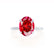 PARIS - Oval Ruby & Diamond 18k White Gold Petite Hidden Halo