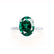 PARIS - Oval Emerald & Diamond 18k White Gold Petite Hidden Halo