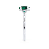 PARIS - Chatham® Oval Emerald & Diamond 950 Platinum Petite Hidden Halo