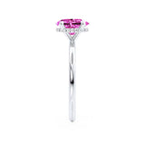 PARIS - Chatham® Oval Pink Sapphire & Diamond 18k White Gold Petite Hidden Halo