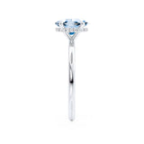 PARIS - Chatham® Oval Aqua Spinel & Diamond 18k White Gold Petite Hidden Halo