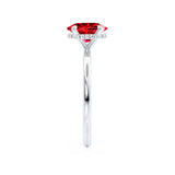 PARIS - Chatham® Oval Ruby & Diamond 18k White Gold Petite Hidden Halo