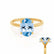 PARIS - Oval Aqua Spinel & Diamond 18k Yellow Gold Petite Hidden Halo