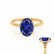 PARIS - Oval Blue Sapphire & Diamond 18k Yellow Gold Petite Hidden Halo