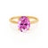 PARIS - Oval Pink Sapphire & Diamond 18k Yellow Gold Petite Hidden Halo
