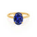 PARIS - Oval Blue Sapphire & Diamond 18k Yellow Gold Petite Hidden Halo