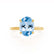 PARIS - Oval Aqua Spinel & Diamond 18k Yellow Gold Petite Hidden Halo