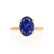 PARIS - Oval Blue Sapphire & Diamond 18k Yellow Gold Petite Hidden Halo