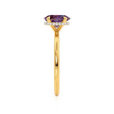 PARIS - Chatham® Oval Alexandrite & Diamond 18k Yellow Gold Petite Hidden Halo