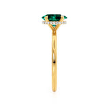 PARIS - Chatham® Oval Emerald & Diamond 18k Yellow Gold Petite Hidden Halo