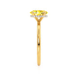 PARIS - Chatham® Oval Yellow Sapphire & Diamond 18k Yellow Gold Petite Hidden Halo