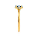 PARIS - Chatham® Oval Aqua Spinel & Diamond 18k Yellow Gold Petite Hidden Halo