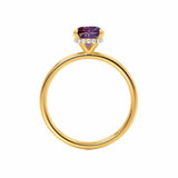 PARIS - Chatham® Oval Alexandrite & Diamond 18k Yellow Gold Petite Hidden Halo