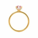 PARIS - Chatham® Oval Champagne Sapphire & Diamond 18k Yellow Gold Petite Hidden Halo