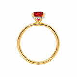 PARIS - Chatham® Oval Ruby & Diamond 18k Yellow Gold Petite Hidden Halo
