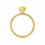 PARIS - Chatham® Oval Yellow Sapphire & Diamond 18k Yellow Gold Petite Hidden Halo