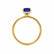 PARIS - Oval Blue Sapphire & Diamond 18k Yellow Gold Petite Hidden Halo