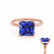 PARIS - Princess Blue Sapphire & Diamond 18k Rose Gold Petite Hidden Halo