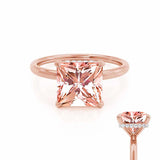 PARIS - Chatham® Princess Champagne Sapphire & Diamond 18k Rose Gold Petite Hidden Halo