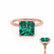 PARIS - Princess Emerald & Diamond 18k Rose Gold Petite Hidden Halo