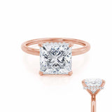 PARIS - Princess Lab Diamond 18k Rose Gold Petite Hidden Halo