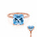 PARIS - Princess Aqua Spinel & Diamond 18k Rose Gold Petite Hidden Halo