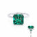 PARIS - Princess Emerald & Diamond 950 Platinum Petite Hidden Halo