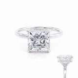 PARIS - Princess Lab Diamond 18k White Gold Petite Hidden Halo