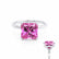 PARIS - Princess Pink Sapphire & Diamond 18k White Gold Petite Hidden Halo