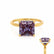 PARIS - Princess Alexandrite & Diamond 18k Yellow Gold Petite Hidden Halo