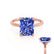 PARIS - Radiant Blue Sapphire & Diamond 18k Rose Gold Petite Hidden Halo