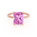 PARIS - Radiant Pink Sapphire & Diamond 18k Rose Gold Petite Hidden Halo