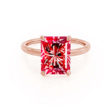 PARIS - Chatham® Radiant Ruby & Diamond 18k Rose Gold Petite Hidden Halo
