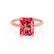 PARIS - Radiant Ruby & Diamond 18k Rose Gold Petite Hidden Halo