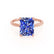 PARIS - Radiant Blue Sapphire & Diamond 18k Rose Gold Petite Hidden Halo