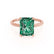 PARIS - Radiant Emerald & Diamond 18k Rose Gold Petite Hidden Halo