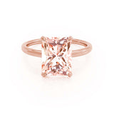 PARIS - Chatham® Radiant Champagne Sapphire & Diamond 18k Rose Gold Petite Hidden Halo