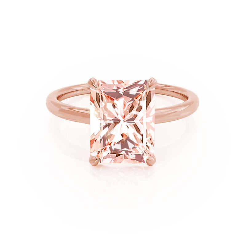 PARIS - Chatham® Radiant Champagne Sapphire & Diamond 18k Rose Gold Petite Hidden Halo