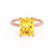 PARIS - Radiant Yellow Sapphire & Diamond 18k Rose Gold Petite Hidden Halo