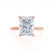 PARIS - Radiant Natural Diamond 18k Rose Gold Hidden Halo Solitaire Engagement Ring Lily Arkwright