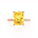 PARIS - Radiant Yellow Sapphire & Diamond 18k Rose Gold Petite Hidden Halo
