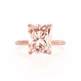 PARIS - Chatham® Radiant Champagne Sapphire & Diamond 18k Rose Gold Petite Hidden Halo