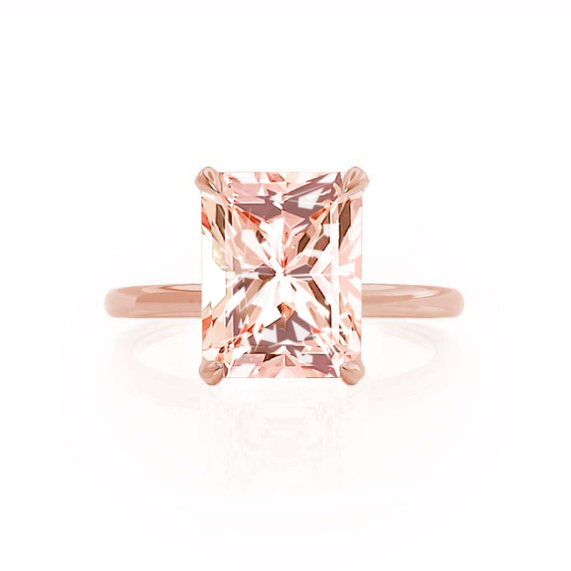 PARIS - Chatham® Radiant Champagne Sapphire & Diamond 18k Rose Gold Petite Hidden Halo