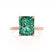 PARIS - Radiant Emerald & Diamond 18k Rose Gold Petite Hidden Halo