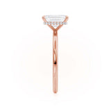 PARIS - Radiant Natural Diamond 18k Rose Gold Hidden Halo Solitaire Engagement Ring Lily Arkwright