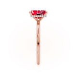 PARIS - Chatham® Radiant Ruby & Diamond 18k Rose Gold Petite Hidden Halo