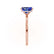 PARIS - Radiant Blue Sapphire & Diamond 18k Rose Gold Petite Hidden Halo